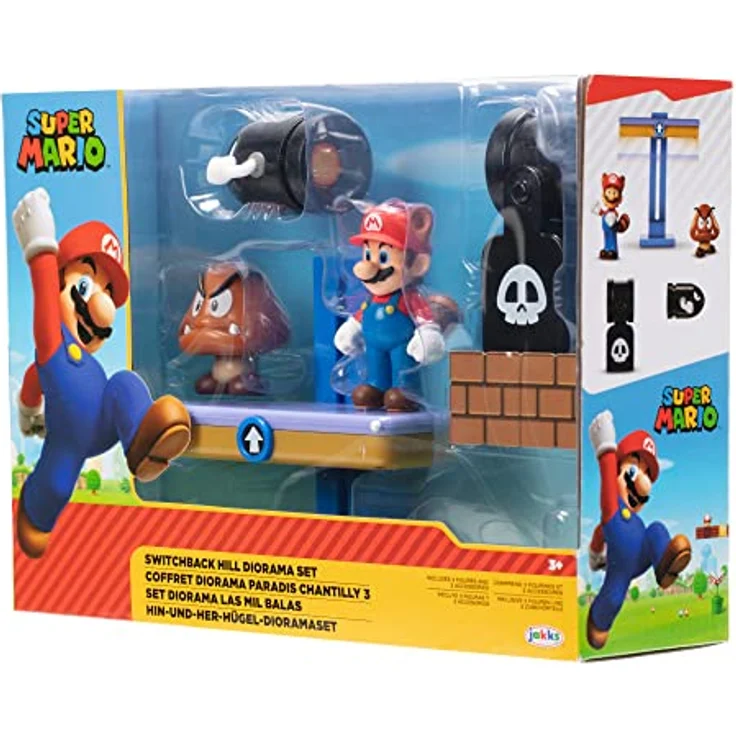 Jakks Pacific Super Mario Figuren Sammelfiguren Diorama Set, bewegliche Kunststofffiguren ab 3 Jahren – Bild 6