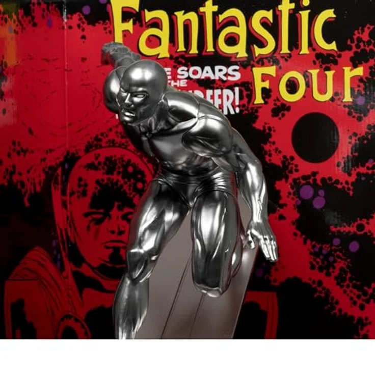 McFarlane Marvel Collection PVC Statue 1/6 Silver Surfer, detailreiche 25 cm Figur mit Diorama-Base und Comic (englisch) – Bild 3