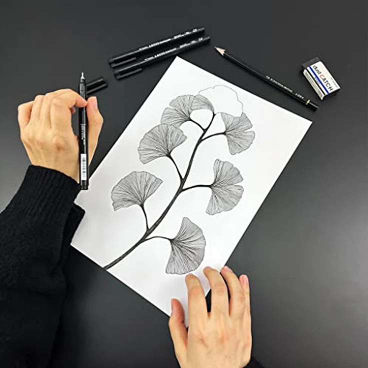 Tombow MONO drawing pen 08 Fineliner schwarz, 0,6 mm, Wasserlösliche Tinte auf Wasserbasis, ideal für Zeichnen und Skizzieren – Bild 7