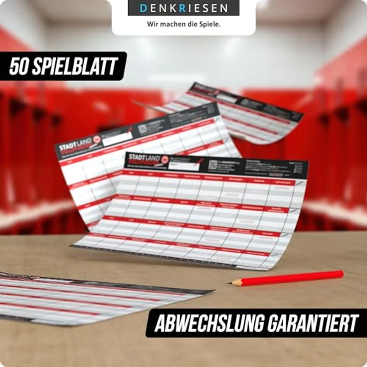DENKRIESEN STADT LAND VOLLPFOSTEN® Eintracht Frankfurt EDITION, Offizieller Spielblock in schwarz-weiß-rot mit 28 kreativen Kategorien, A4 – Bild 3