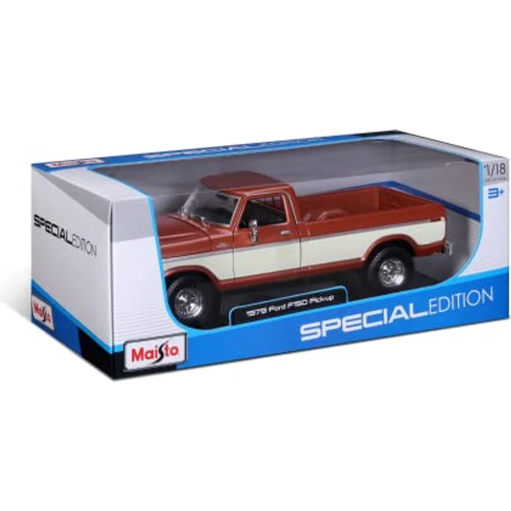 Maisto Ford F150 Pick-Up (1979), Modellauto 1:18 mit beweglichen Türen, Motorhaube und Heckklappe, braun, Sammler-Edition – Bild 11