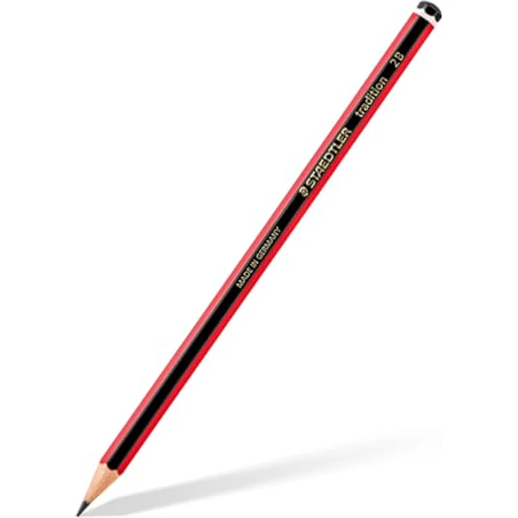 STAEDTLER 110 Tradition Bleistift, 2B Härte, sechseckig, Zedernholz, 12 Stück, schwarz/rot – Bild 4