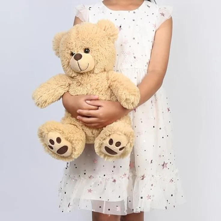 LotFancy Teddybär Plüschtier 38 cm, hellbrauner Teddy Bär, kuscheliges Stofftier für Kinder, ideales Geschenk zum Geburtstag und Valentinstag – Bild 5
