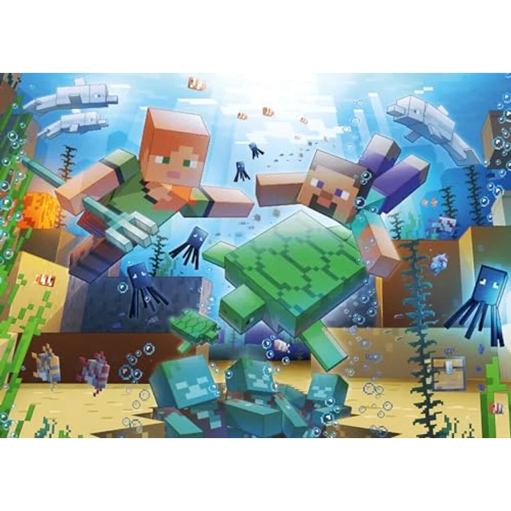 Ravensburger Puzzle 12000421 - Minecraft Mosaic - 1000 Teile Puzzle für Erwachsene und Kinder ab 14 Jahren, Minecraft Puzzle, Minecraft Geschenke, bunte Landschaftsmotive, reflexfreies Puzzlebild, recycelte Pappe, 69,90 cm x 49,70 cm – Bild 1