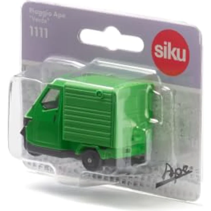 SIKU 1111 Piaggio Ape Verde, Modellfahrzeug mit zu öffnender Heckklappe für fantasievolles Stadtspiel – Bild 5