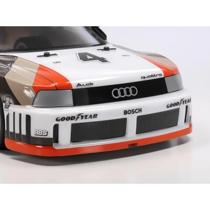 Tamiya 1/10 RC Audi 90 Quattro Racing, vorbemalte Polycarbonat-Karosserie in Weiss, inklusive TT-02 Chassis mit Allradantrieb und Tamiya 540 Torque Tuned Motor – Bild 4