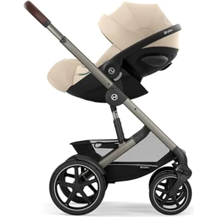 Cybex Cloud G3 i-Size Babyschale, 0-13 kg, Liegeposition, 180° Drehung, Sonnenverdeck, Almond Beige – Bild 4