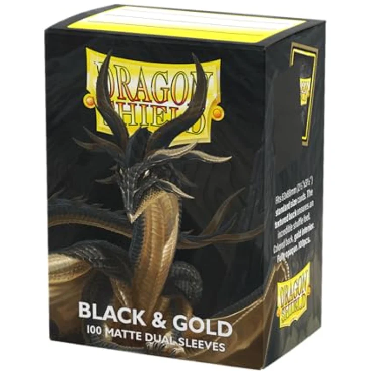 Dragon Shield Matte Dual, Kartenaufbewahrung für Sammelkarten, schwarz & gold – Bild 1