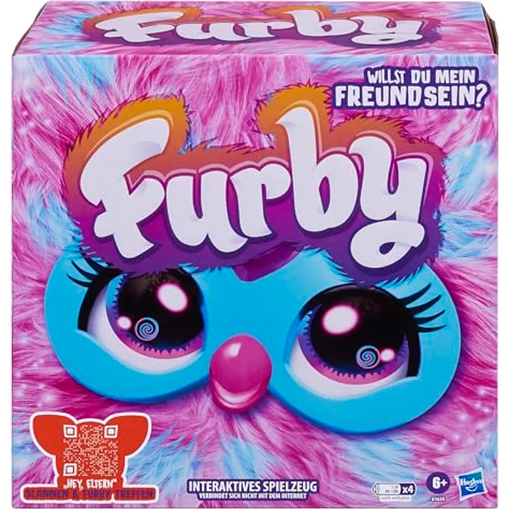 Hasbro Furby Pink, interaktives Plüschtier mit über 600 Reaktionen, 20 cm, rosa & hellblau – Bild 3
