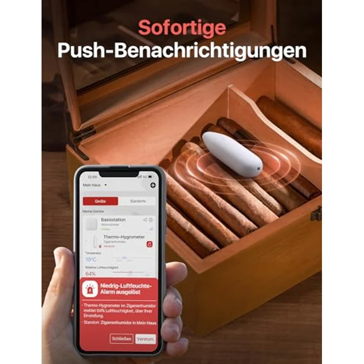 X-Sense SBS50 WLAN Hygrometer Thermometer, Innen mit 3 Sensoren, 500m Reichweite, Temperatur- und Luftfeuchtigkeitsüberwachung per App, kompatibel mit Alexa, kostenfreier Datenexport – Bild 4