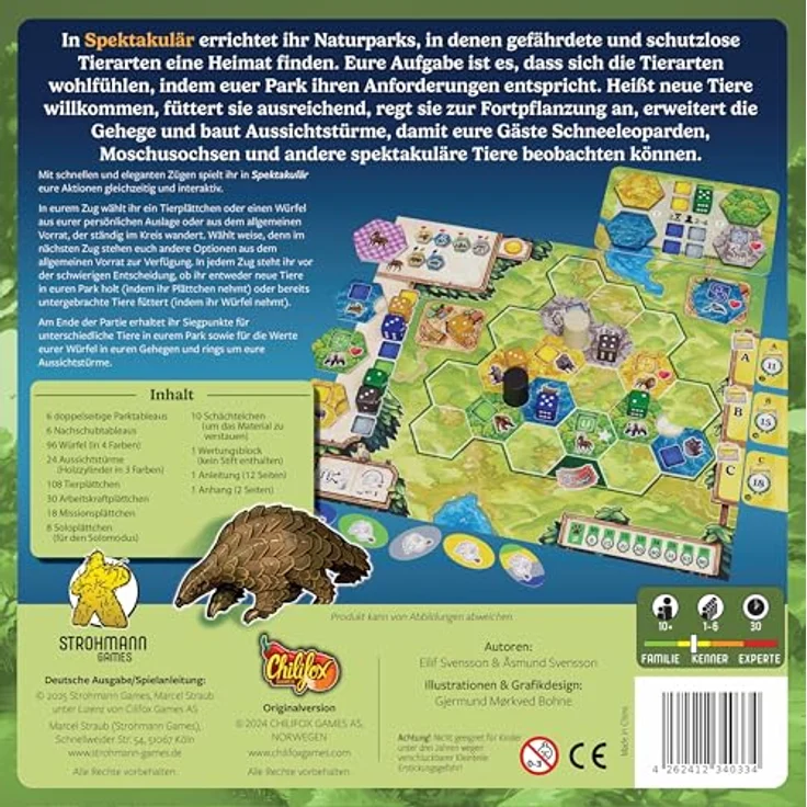 Strohmann Games Spektakulär, Kennerspiel für 1-6 Spieler, strategisches Naturpark-Management, Deutsch – Bild 3