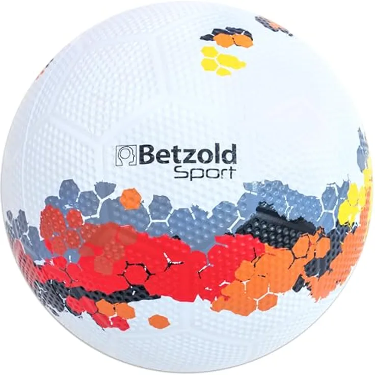 Betzold Sport Schulhof-Fußball, robuster Ball in Größe 5 für Pausenspaß im Freien, pflegeleichte Gummihülle