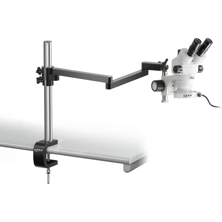 Kern OZM 952 Stereo-Zoom Mikroskop mit stufenloser Vergrößerung von 0,7x bis 4,5x, LED-Ringbeleuchtung und großem Sehfeld