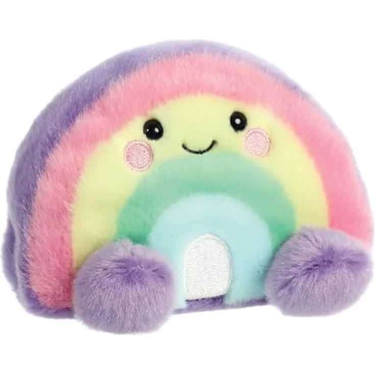Aurora Palm Pals Vivi, Plüschtier in Regenbogenfarben (Pink, Lila, Gelb), 13 cm, weich und waschbar bei 30°C – Bild 2