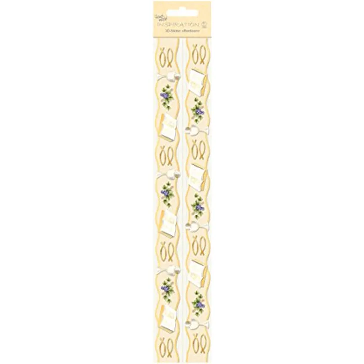 Ursus 56430007 - 3D Sticker Bordüren, Christliche Symbole, wiederholende Motive, aus verschiedenen hochwertigen Materialien, selbstklebend, ideal zum Verzieren von Grußkarten und Geschenken