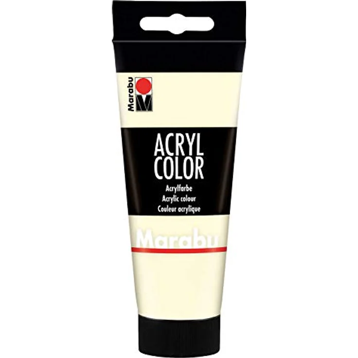 Marabu Acryl Color elfenbein 100 ml, cremige wasserbasierte Acrylfarbe, schnell trocknend, lichtecht, wasserfest – Bild 1