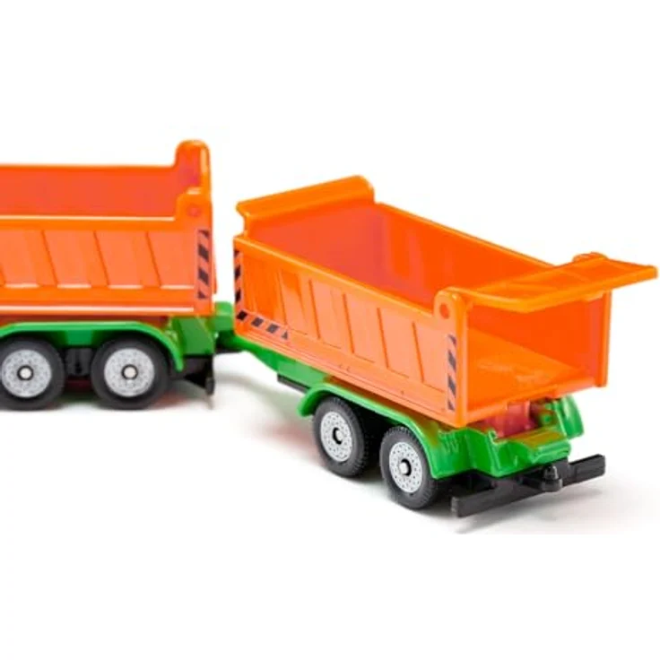 "Siku 1685, LKW mit Kippmulde und Kippanhänger, Metall/Kunststoff, Grün/Orange, Kippbare Mulden mit öffenbaren Klappen" – Bild 3