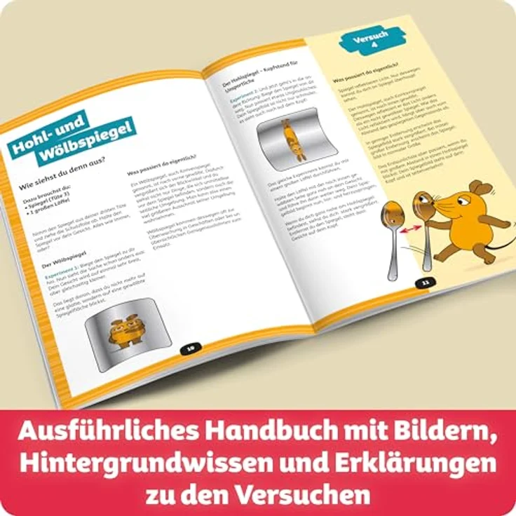 FRANZIS 67232 Die Maus Experimentierspaß mit über 20 Versuchen, für Kinder ab 7 Jahren, Gelb – Bild 5