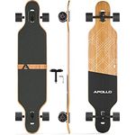 Apollo Longboard, Komplettboard mit Deck aus Bambus & Fiberglas, High-End Board mit ABEC 9 Kugellager, Flex 2 Longboards für Jugendliche und Erwachsene, Profi-Cruiser