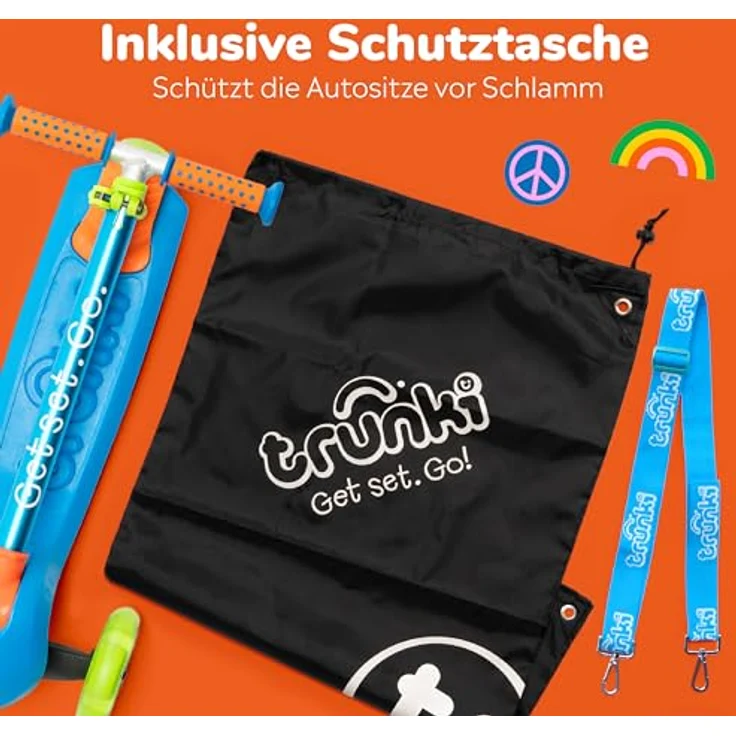 Trunki Faltroller, klappbarer 3-Rad-Scooter für Kinder von 2-6 Jahren, blau, höhenverstellbarer Lenker, leichte Aluminiumkonstruktion, hohe Stabilität – Bild 8