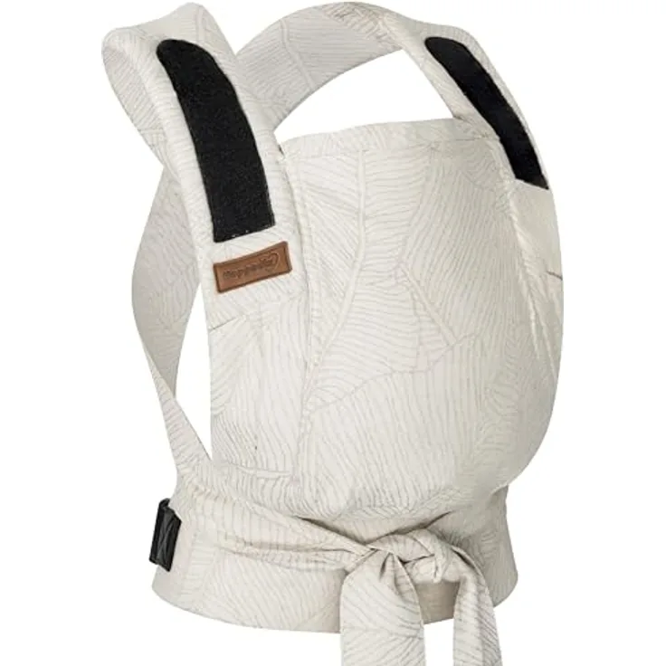Hoppediz Babytrage Bondolino b.pure, Komforttrage ab Geburt (3 - 20 kg) Bauchtrage, Rückentrage & Hüfttrage aus hautfreundlicher Baumwolle, schwarz