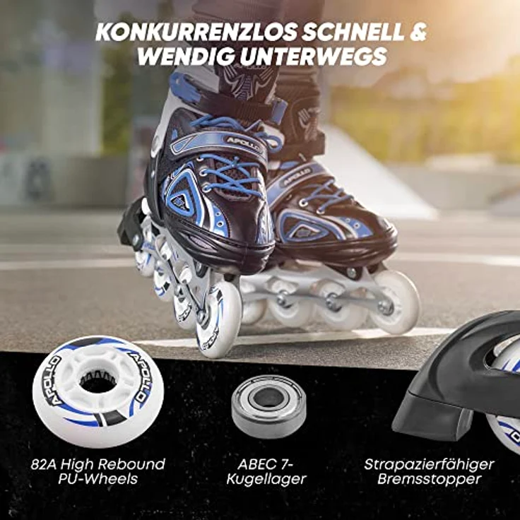 Apollo Super Blades | größenverstellbare Inliner für Kinder | Inliner Damen, Mädchen und Jungen passend in den Größen 31–42 | LED Inlineskates – Bild 5