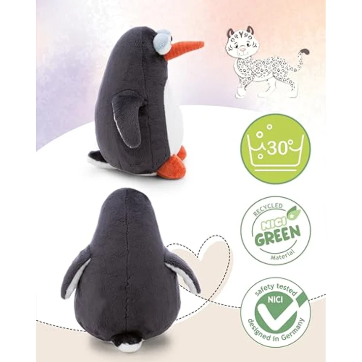 NICI Pinguin Jorge Thunder, Kuscheltier 30cm, grau, weiches Plüschtier aus recyceltem Material – ideal zum Kuscheln & Spielen, tolles Geschenk für Kinder & Erwachsene - 62423 – Bild 3