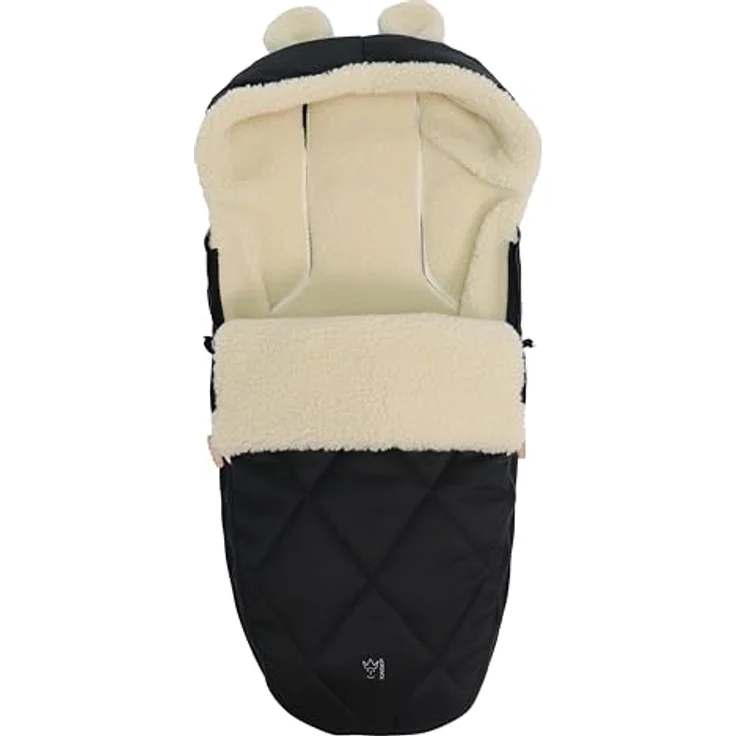 Kaiser 65825 XL EARS WOOL, Woll Fußsack mit abnehmbarem Vorderteil, geeignet für Kinder von 6-36 Monaten, schwarz – Bild 3