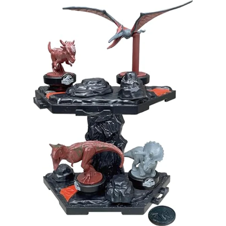 EPOCH Games Jurassic World – Balancing Game Vulkanausbruch, Dinosaurier Brettspiel für 1-4 Spieler, ab 4 Jahren, mit 4 Figuren – Bild 2