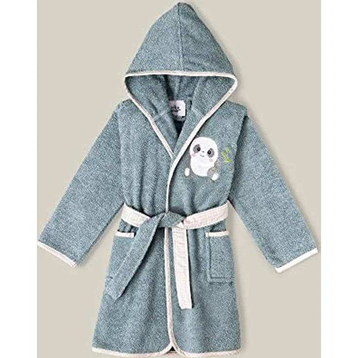 Blauer Kinder Bademantel 100% Baumwolle - Größe: 2-4 Jahre - OEKO-TEX®