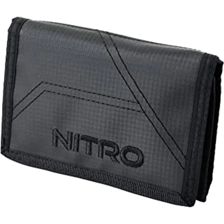 NITRO Wallet, Geldbörse für Kinder, Tough Black, mit Kleingeldfach, 2 Fächern für Scheine, 6 Kreditkartenfächern und Schlüsselring – Bild 1