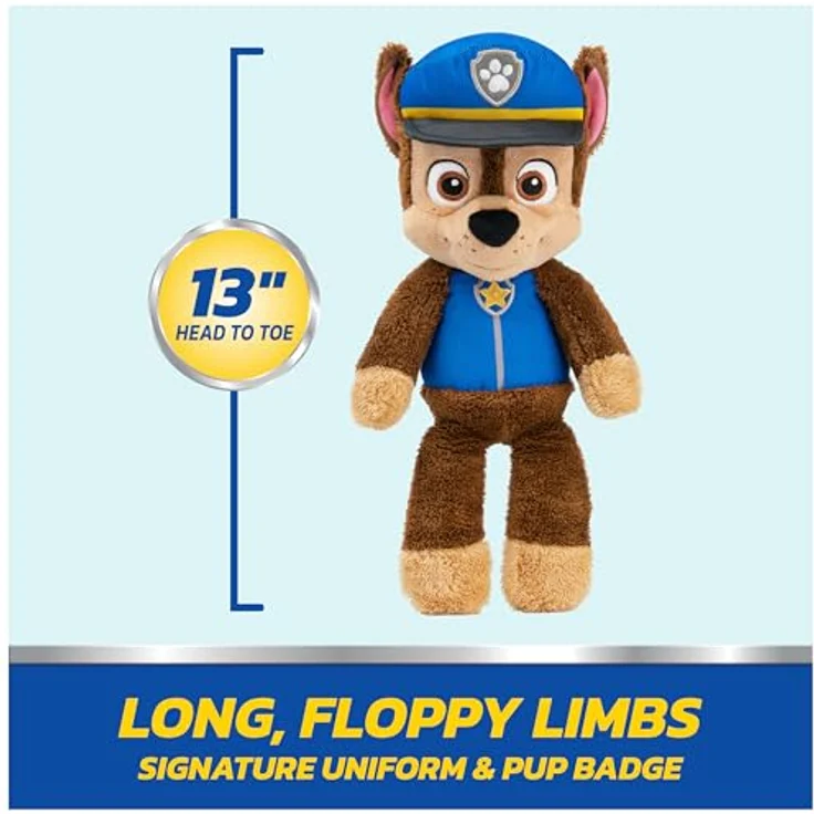 GUND Paw Patrol Chase Take Along Buddy, Plüschtier 33 cm in Blau/Braun, für Kinder ab 1 Jahr, weicher Spielkamerad – Bild 5