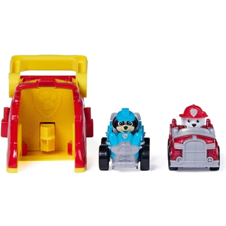 Nobrand Paw Patrol Pup Squad Launchers Marshall, 2er Pack Spielzeugautos mit Launcher und mini Fahrzeugen, ideal für Kinderhände – Bild 3