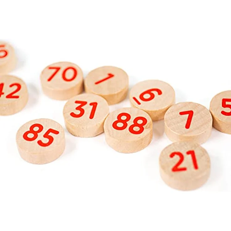 Bigjigs Toys Traditionelles Bingo, Klassisches Brettspiel für Familie und Freunde, aus Holz – Bild 5