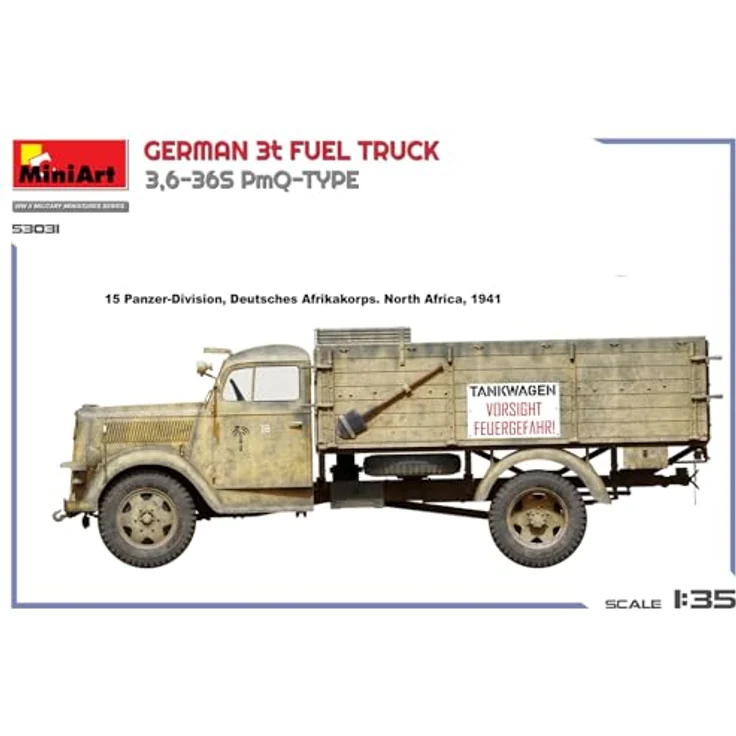 MiniArt Opel Blitz 3t Tankwagen 3,6-36S PmQ-Typ, Modellbauset 1:35 mit Zubehör und 2 Figuren – Bild 8