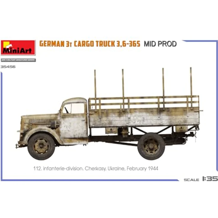 MiniArt 1:35 Dt. 3t Cargo Truck 3,6-36S, Detaillierter Modellbausatz mit fotogeätzten Teilen und historischen Abziehbildern – Bild 9
