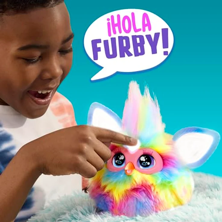 Furby Tie Dye, interaktives Plüschtier mit 600+ Antworten, spanische Version, über 15 cm groß – Bild 4