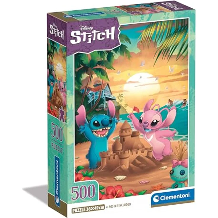 Clementoni Disney Stitch Puzzle 500 Teile - Puzzle 500 Teile für Kinder & Erwachsene, 49 x 36 cm - Nachhaltige Verpackung, ideal als Geschenk - Clementoni 35547 – Bild 1