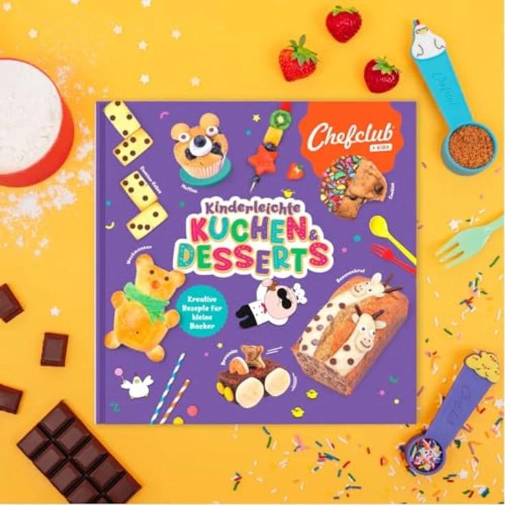 Chefclub Kreativset Kinderleichte Kuchen & Desserts, inklusive kostenloser Chefclub-App mit 25 Rezepten und Messbecher-Set – Bild 2