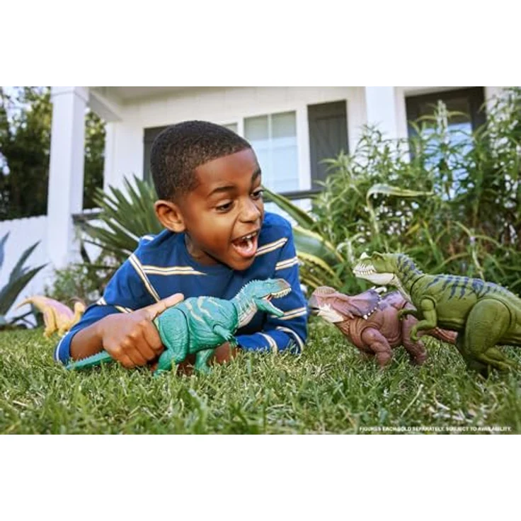 Mattel® Actionfigur Jurassic World Wild Roar Pachyrhinosaurus, mit Kopfstoßangriff und Brüllgeräusch, Bewegliche Gelenke und Nackenschild – Bild 3