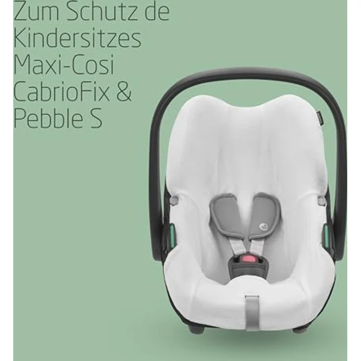 Maxi-Cosi Autositzbezug aus Bio-Baumwolle für CabrioFix i-Size / Pebble S, weich und atmungsaktiv, waschmaschinenfest, Natural White – Bild 2