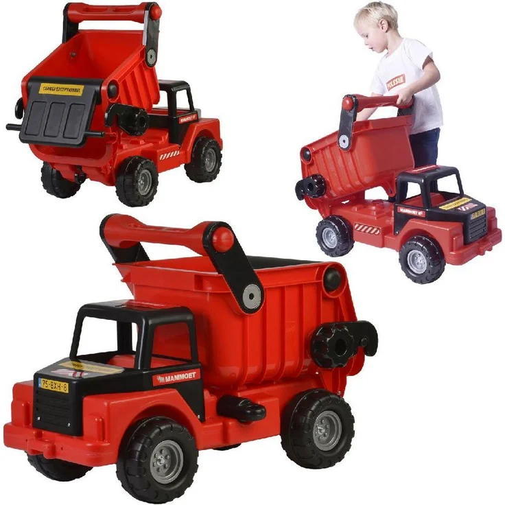 NoName Mammoet Mega Truck, robuster Kipper mit beweglicher Mulde, rot-schwarze Farbkombination, geeignet für Kinder ab 1 Jahr