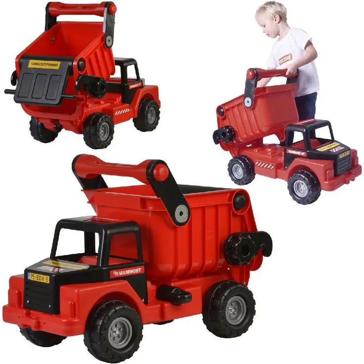 NoName Mammoet Mega Truck, robuster Kipper mit beweglicher Mulde, rot-schwarze Farbkombination, geeignet für Kinder ab 1 Jahr
