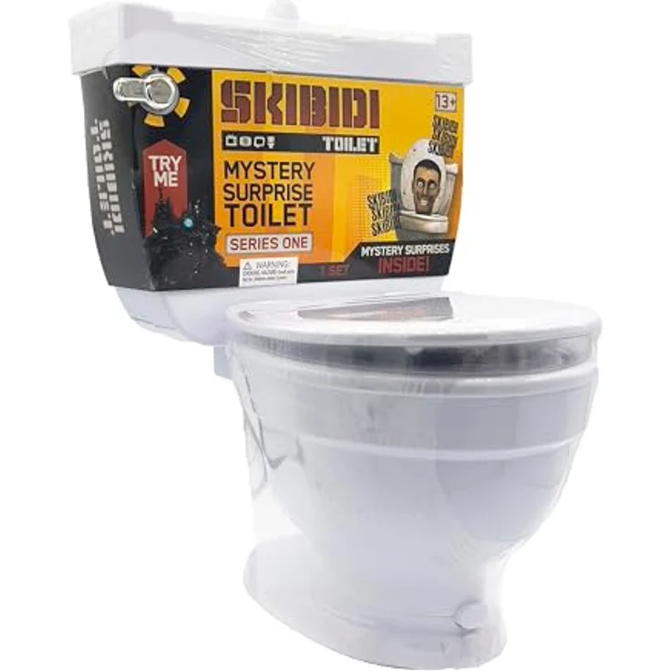 Skibidi Toilet Mystery Toilet, Sammelfigur mit spiring-loaded Mechanismus und interaktivem Spülgeräusch, Mehrfarbig – Bild 3