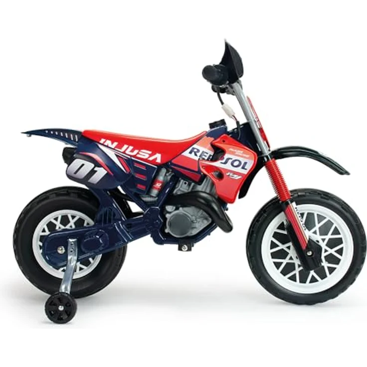 Injusa Repsol Elektromotorrad, Elektrofahrzeug für Kinder ab 3 Jahren mit Racing-Design, Stützrädern und Gaspedal – Bild 3