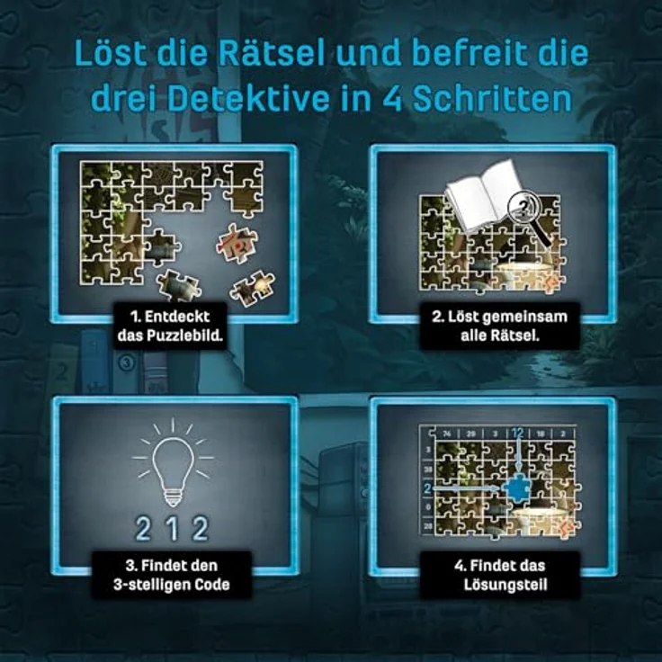 EXIT® Puzzle Die drei ??? Toteninsel, 500 Teile mit packender Escape-Story und versteckten Rätseln – Bild 4