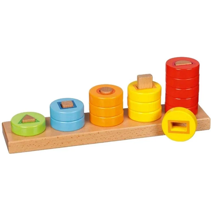 goki Sortierspiel aus Holz, 16-teiliges Set zur Förderung von Feinmotorik und logischem Denken, bunt