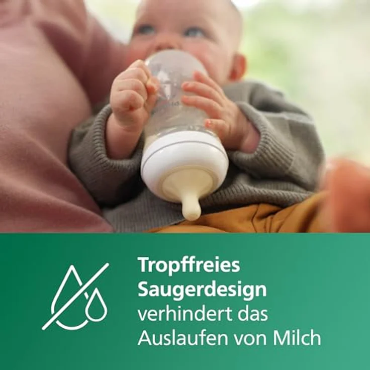 Philips Avent Babyflasche Natural Response aus Glas – Babyflasche, 240 ml, BPA-frei, für Neugeborene ab 1 Monat (Modell SCY933/01) – Bild 8