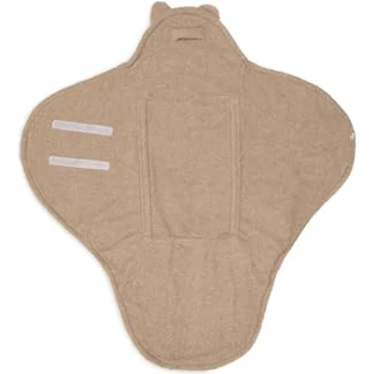 Jollein Einschlagdecke Puckdecke für Babyschale, flauschige Felloptik, wunderbar weich, Bärengesicht-Mütze, 100cm, blau – Bild 5