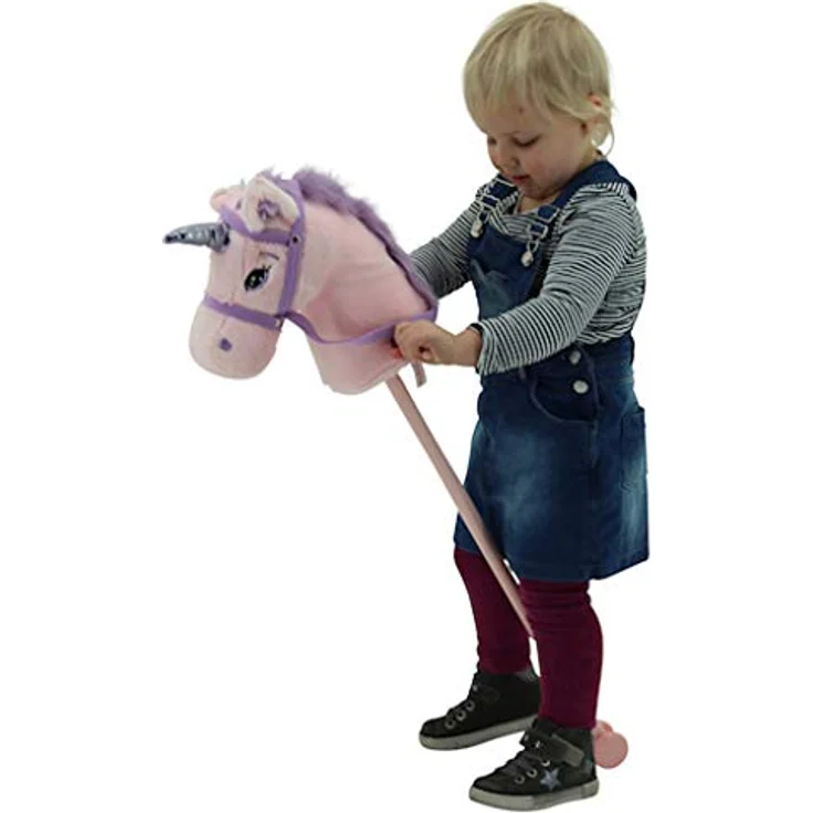 Sweety Toys 10547 Einhorn Steckenpferd Pink Rosa mit Funktion Gewieher und Galoppgeräusch – Bild 5